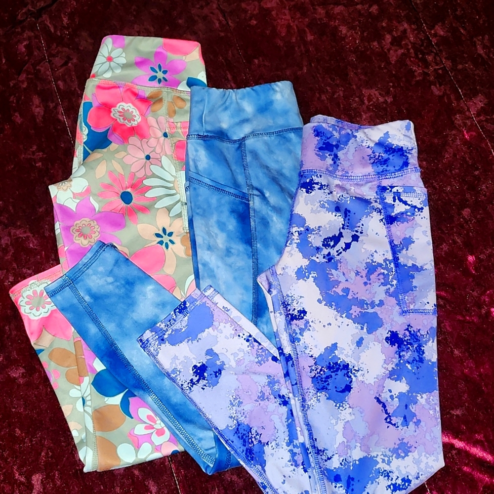 3pr.7/8 Athletic Works leggings